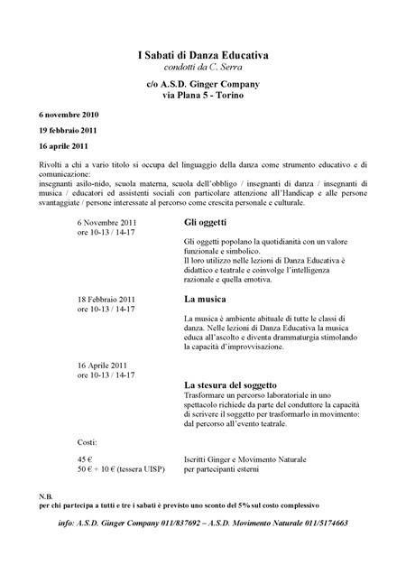 I Sabati della Danza Educativa